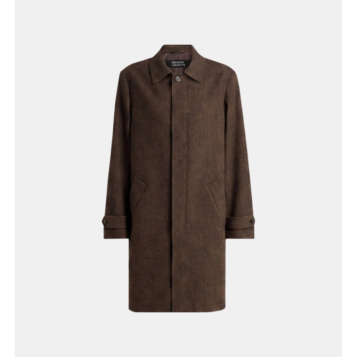 Manteau droit toatwool chevrons marron, GALERIES LAFAYETTE