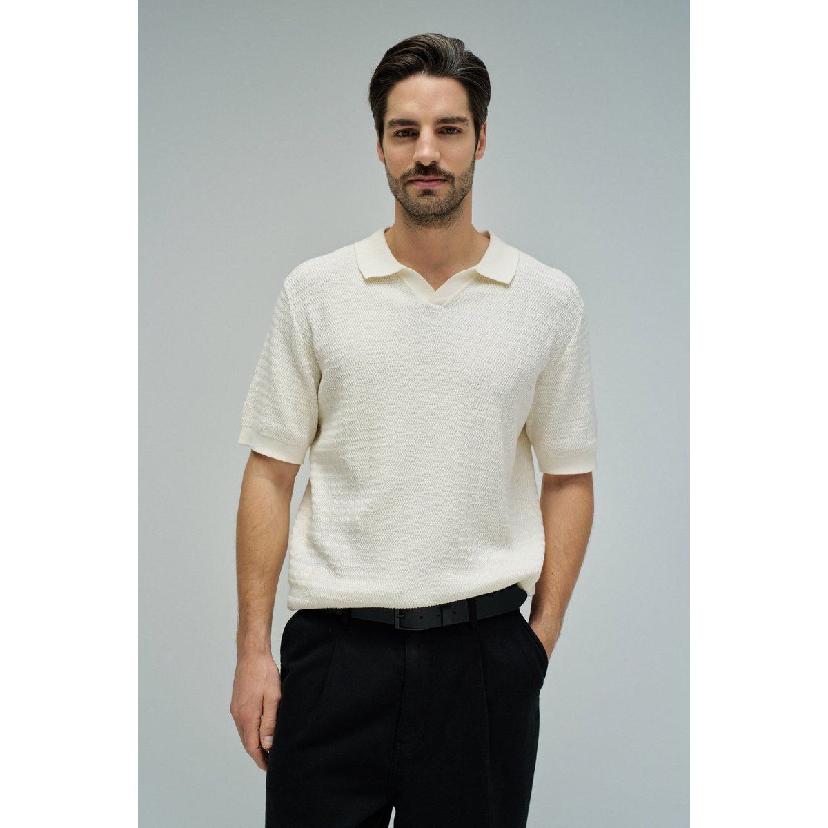 POLO EN MAILLE TRICOTÉE beige, SALSA JEANS