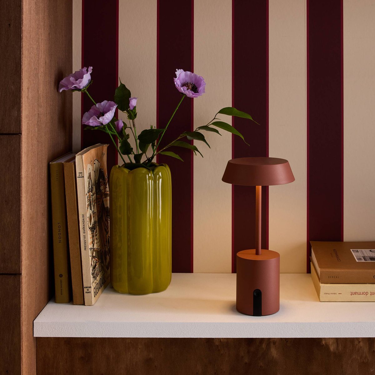 Lampe de table intérieur/extérieur LED métal Ø10,8cm NALA beige, SWEEEK