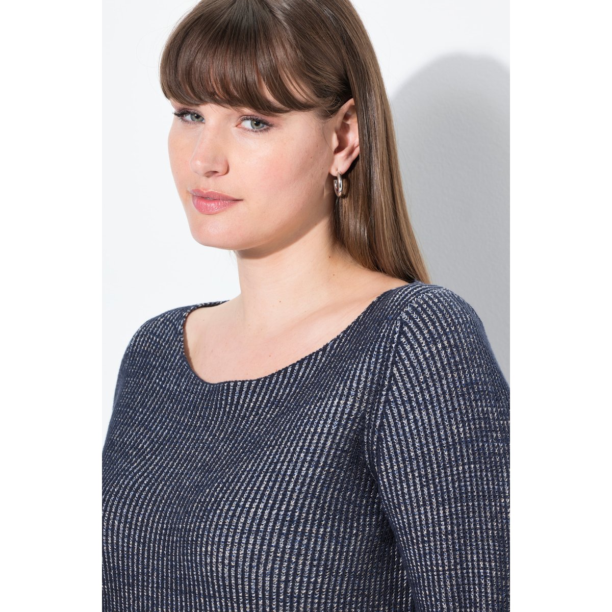 Pull en coton bio, encolure bateau marine, ULLA POPKEN