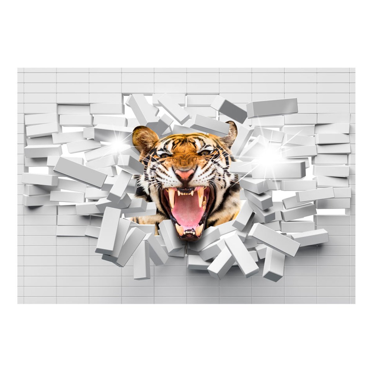 Papier peint intissé panoramique Tiger Jump orange / cuivré, EDEN