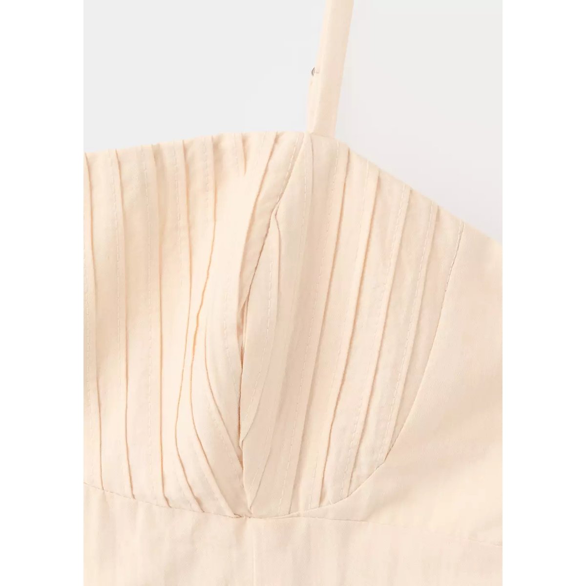 Robe corset avec détail en dentelle sable, MANGO
