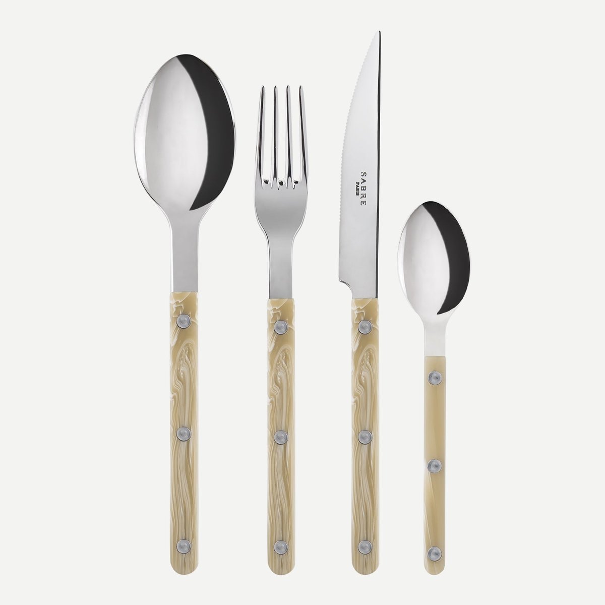 Set de 4 couverts de table, Bistrot effet corne, SABRE