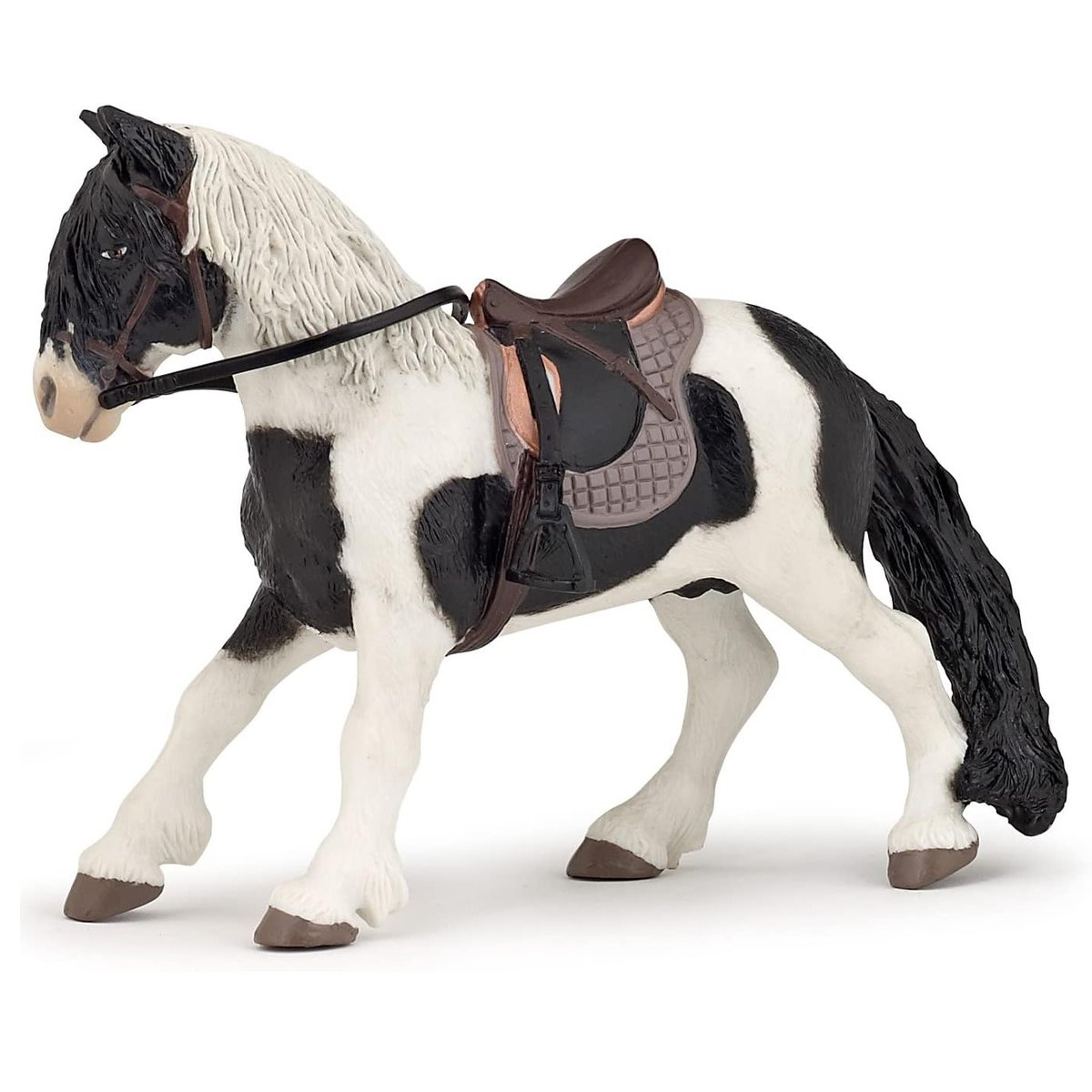 Figurine Poney avec selle blanc, PAPO