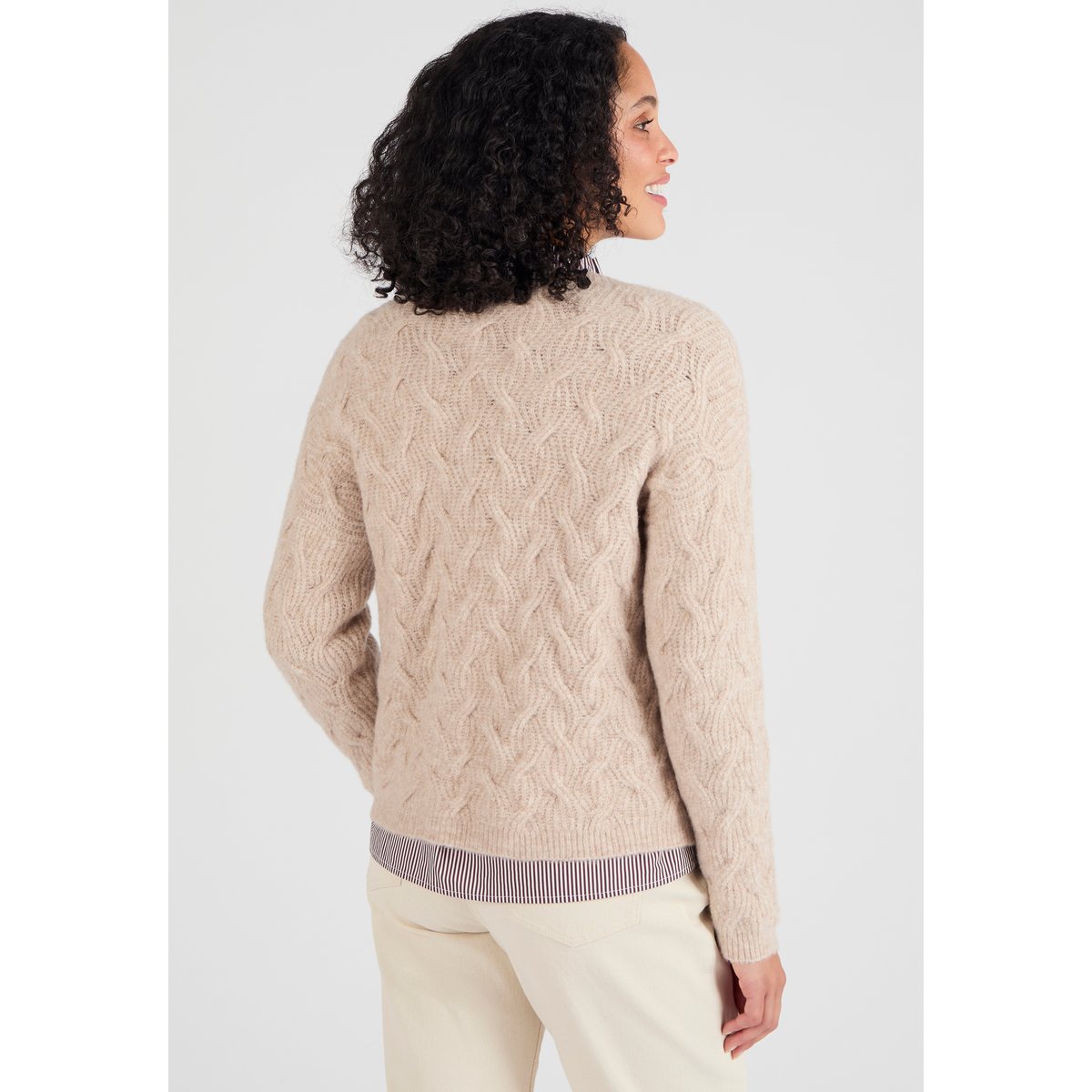 Gilet torsadé Thermolactyl marron beige chiné, DAMART