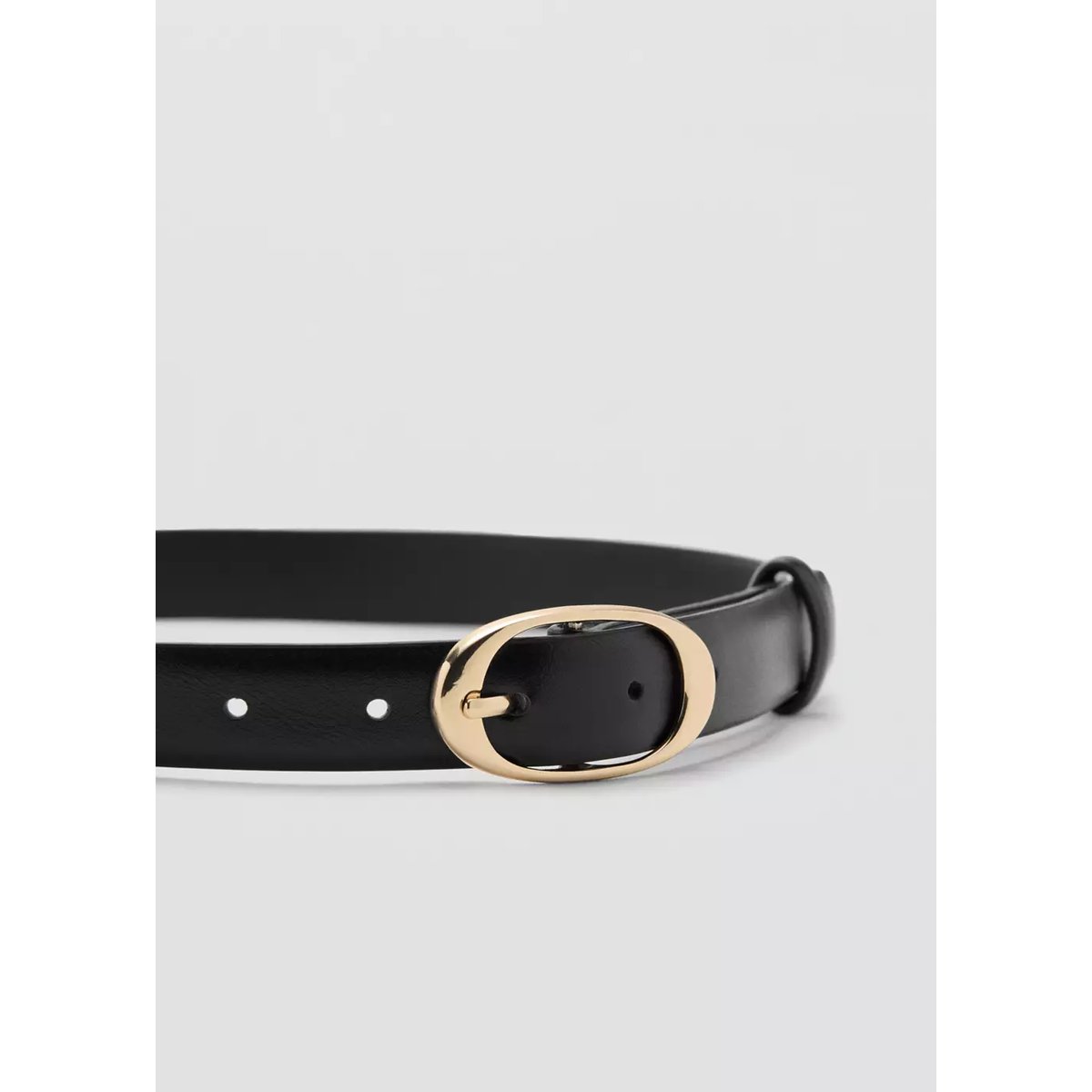 Ceinture boucle ovale noir, MANGO