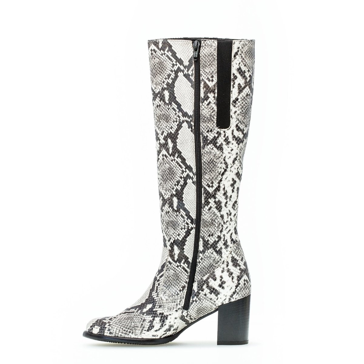 Bottes en cuir à talon façon block gris, GABOR