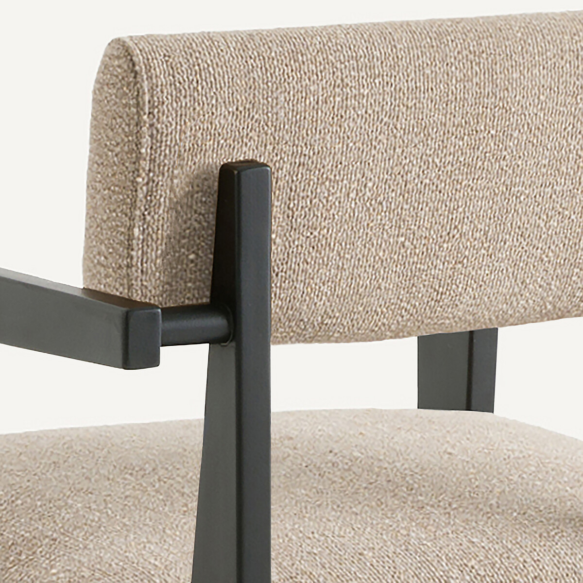 Fauteuil de table, hêtre et tissu texturé, IZAG moka, AM.PM