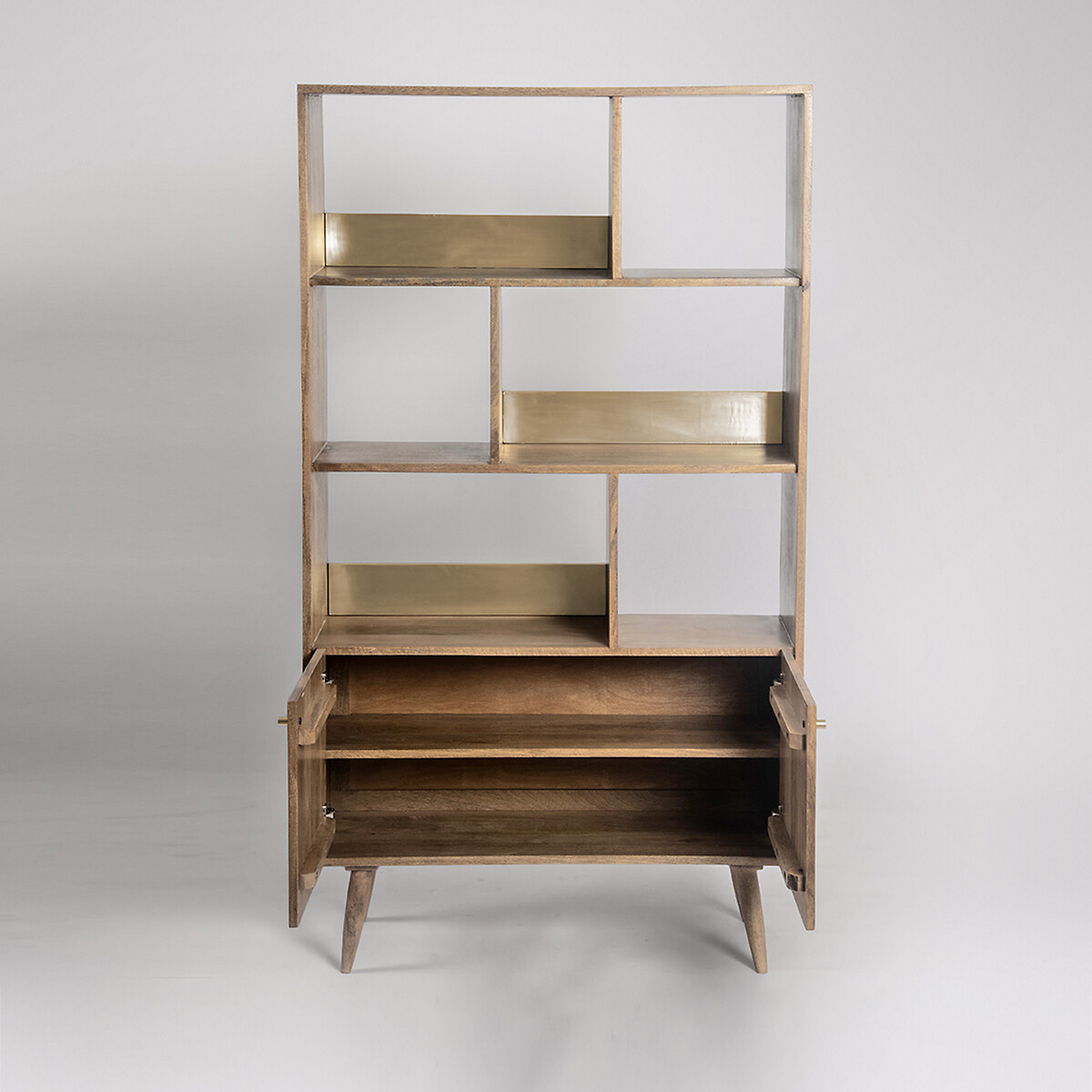 Fresco Mango Wood 2 Door Shelving light wood, SWOON