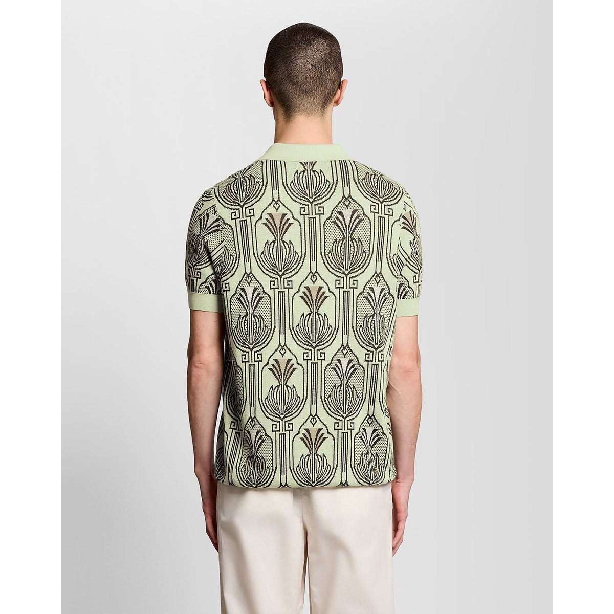 Polo botanique imprimé en maille vert légumes verts tendres, LYLE & SCOTT