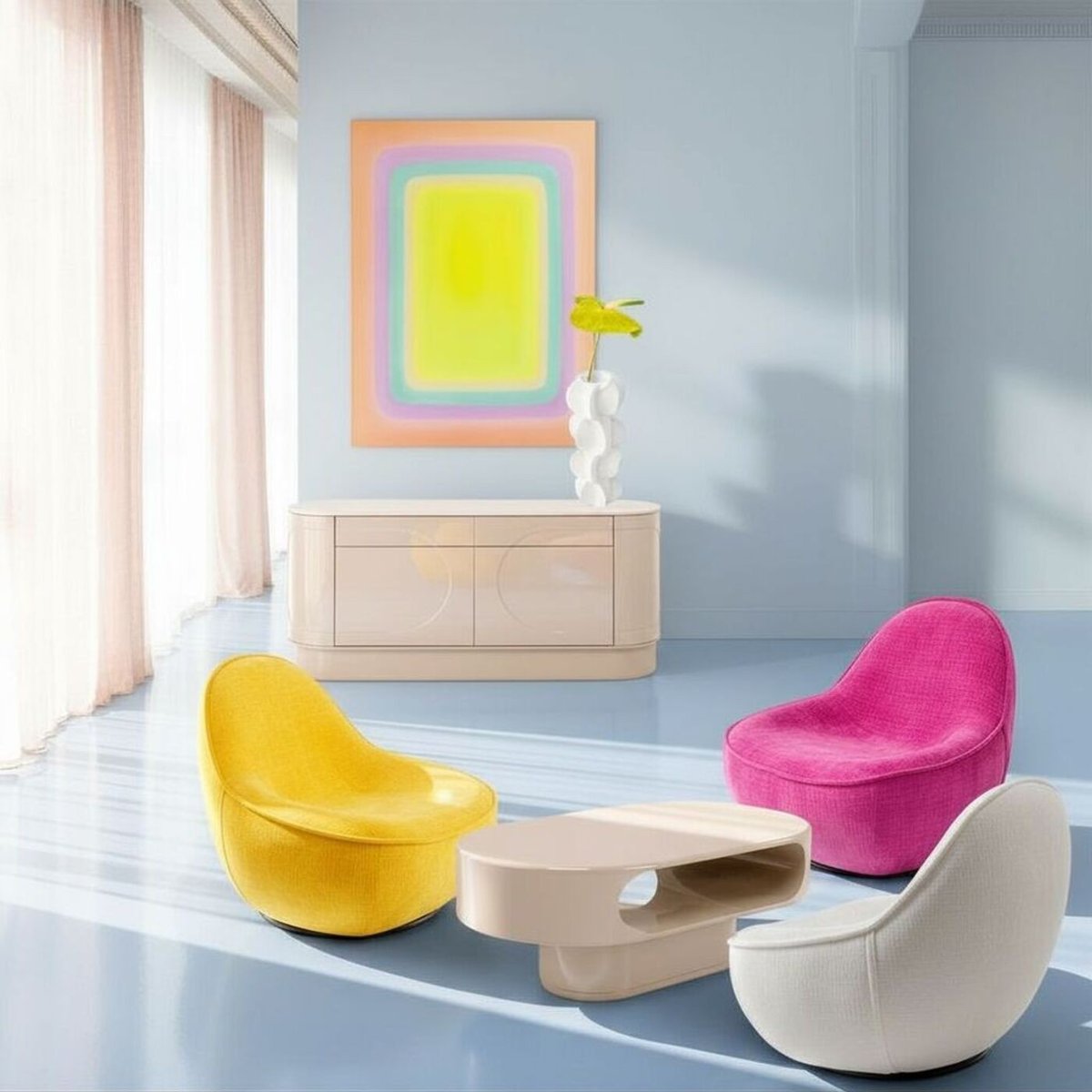 Table basse ovale, GROOVE beige, KARE DESIGN