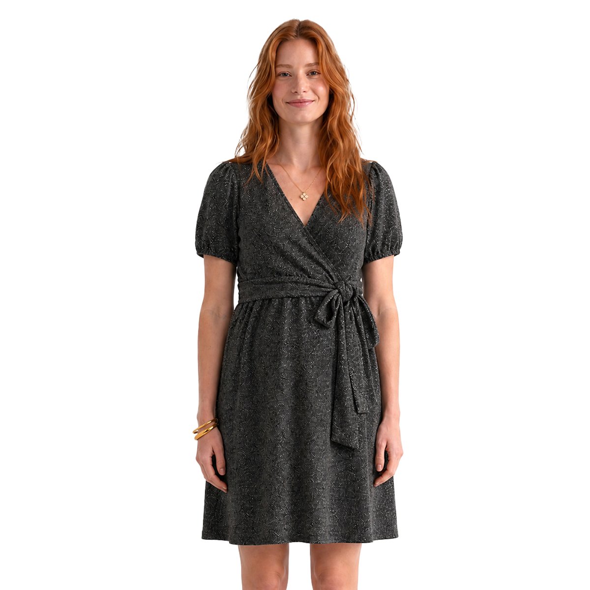 Robe cache coeur grossesse et allaitement argenté, VERTBAUDET