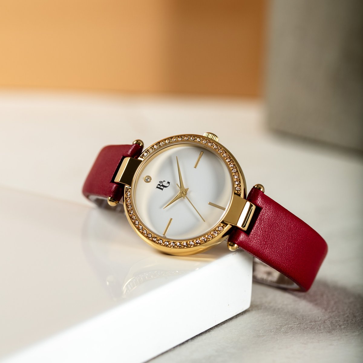 Montre LUMINOSA rouge, mat, B&G