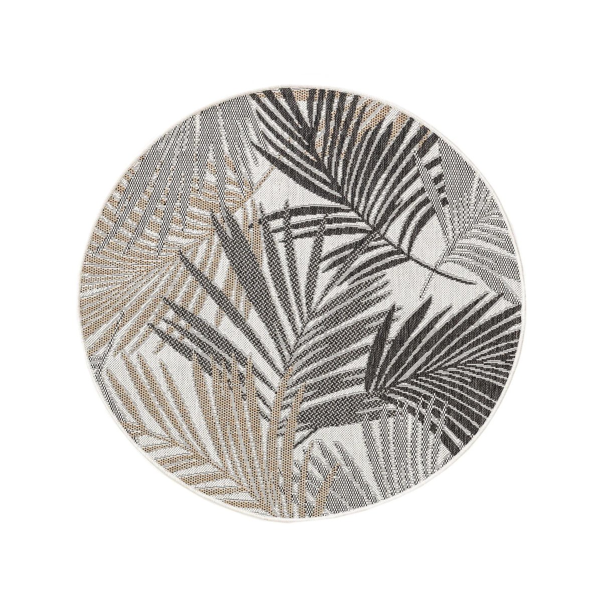 Tapis d'extérieur & intérieur rond CLEO noir, BENUTA