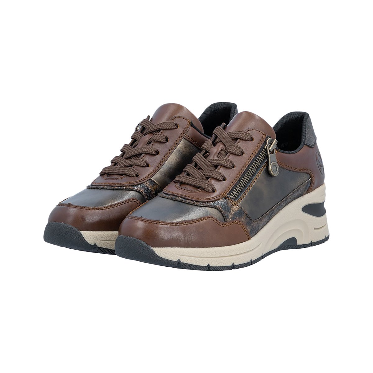 Basket Basse à Lacets Lugano marron, RIEKER