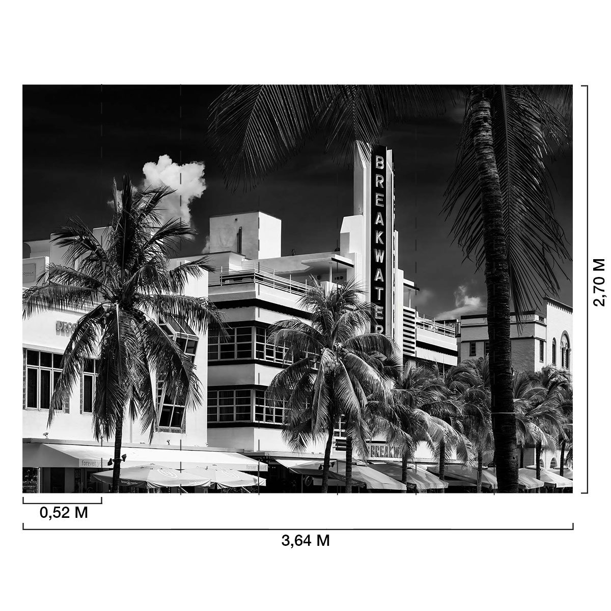Papier peint Miami art déco intissé, HEXOA
