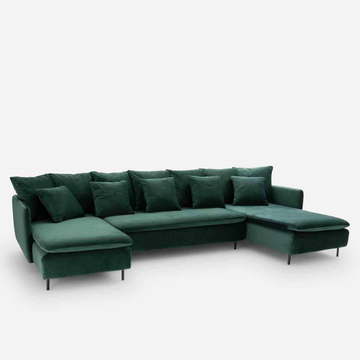 Divano modulabile in velluto, Ivete verde foresta, LA REDOUTE INTERIEURS