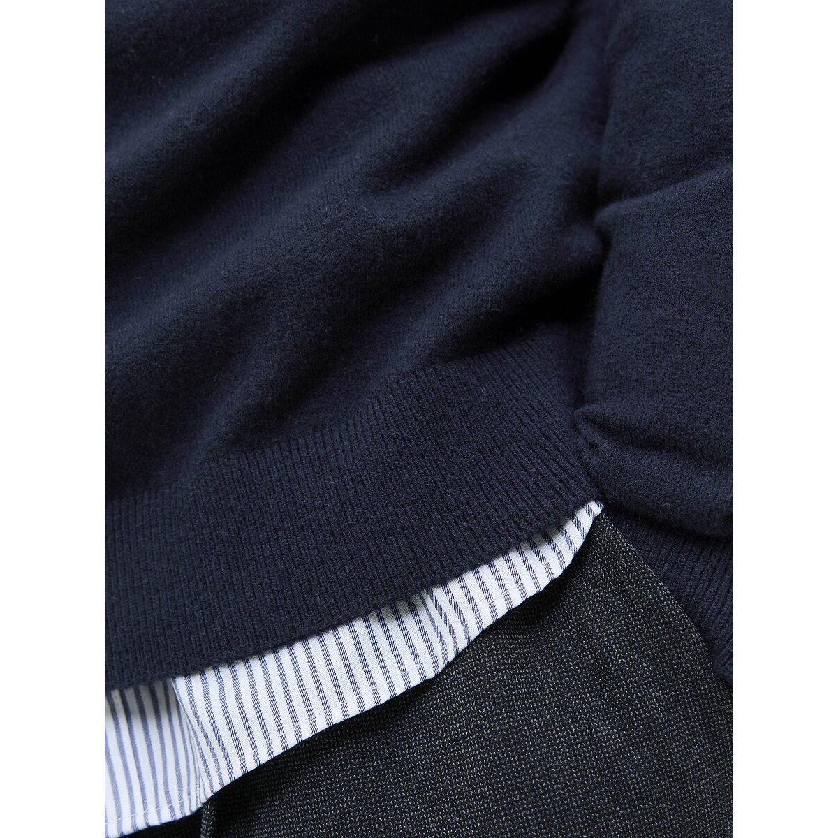 Pull col rond bleu marine, JACK & JONES
