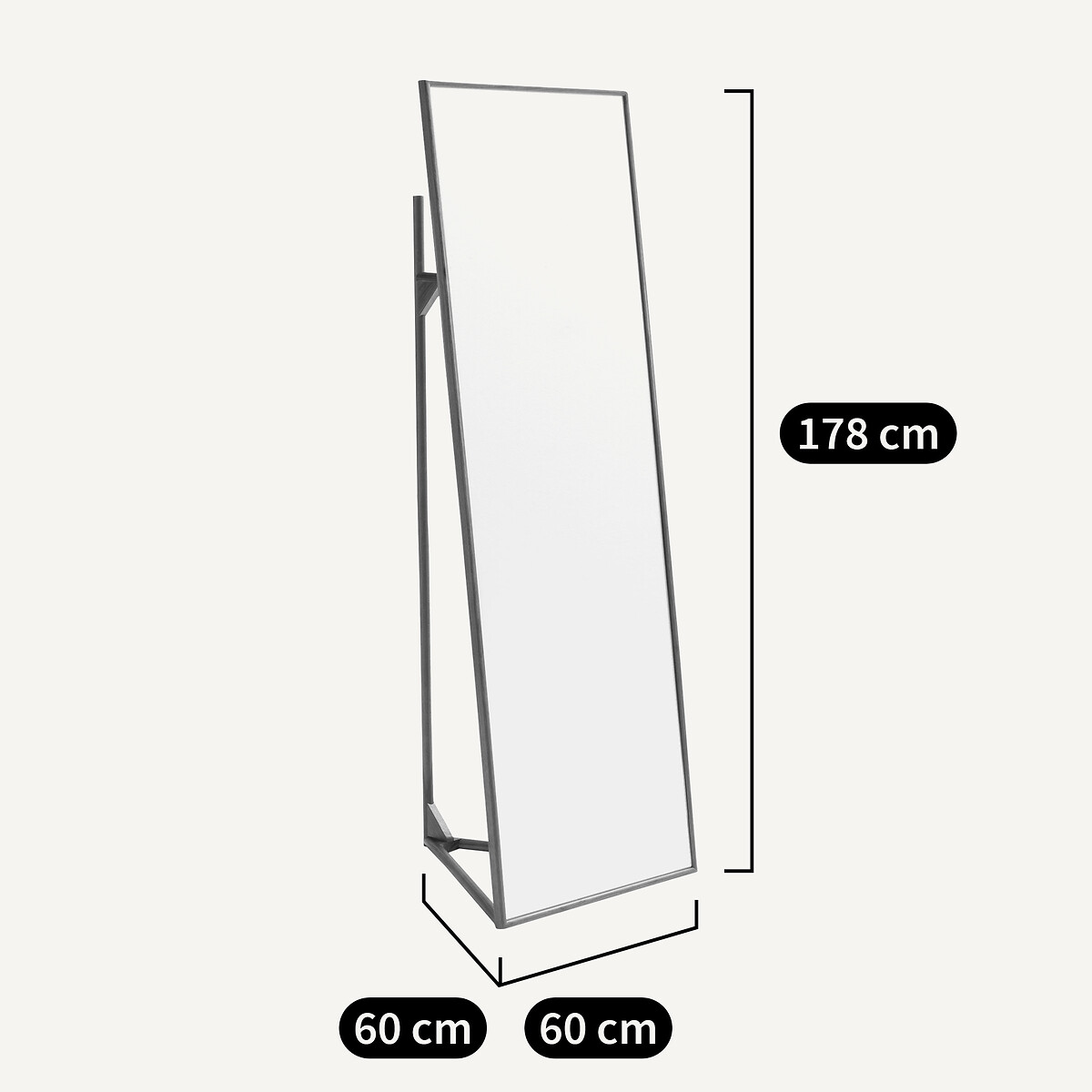 Zindlo Mirror On Stand in Solid Walnut H178 walnut, AM.PM