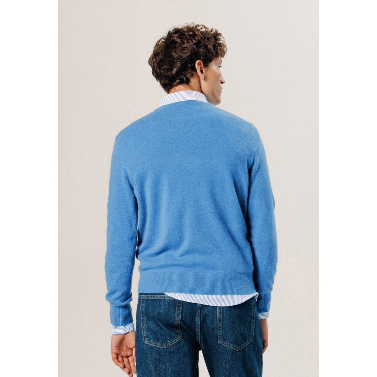 Pull col rond en cachemire bleu, RODIER