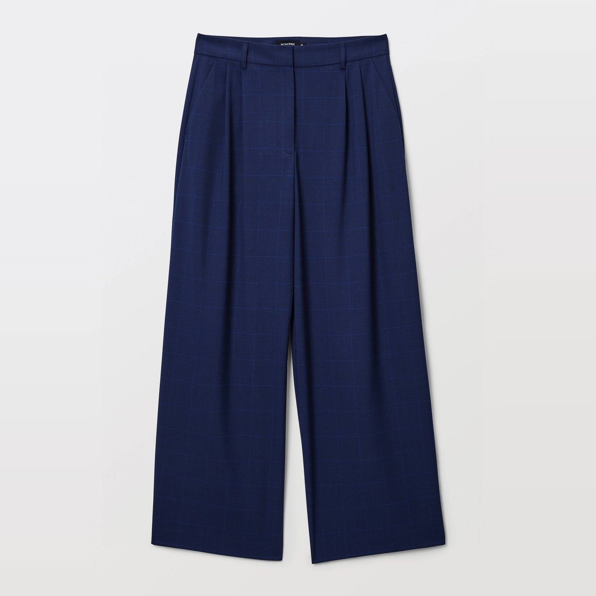 Pantalon tailleur à carreaux cachalot, MONOPRIX