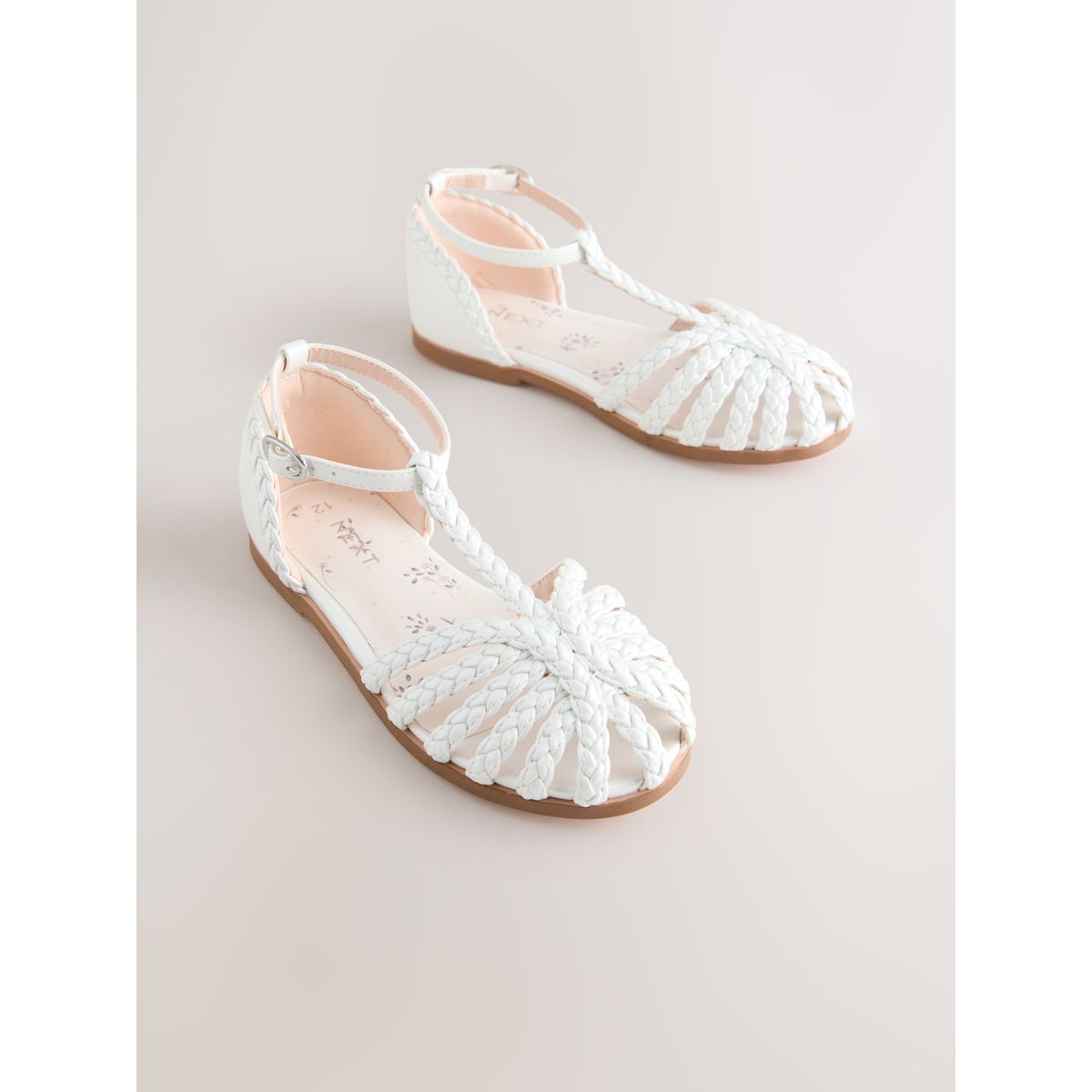Sandales tressées style pêcheur blanc, NEXT