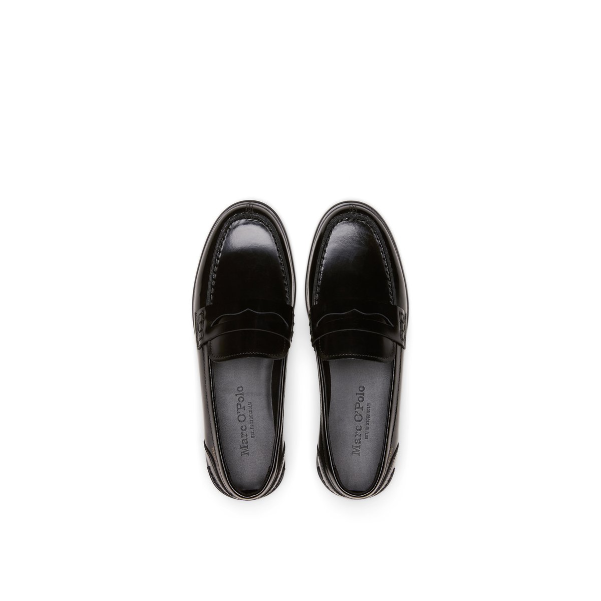 Penny-Loafer modèle Fiona en cuir de vache raffiné noir, MARC O'POLO