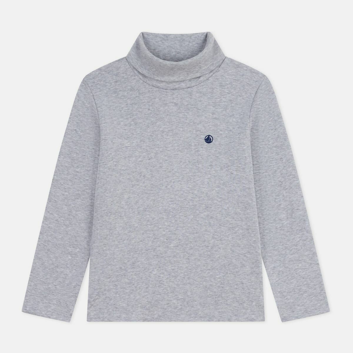 Sous-pull en coton gris chiné, PETIT BATEAU