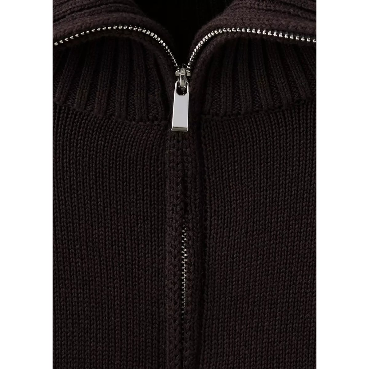 Pull-over zippé rayures marron, MANGO