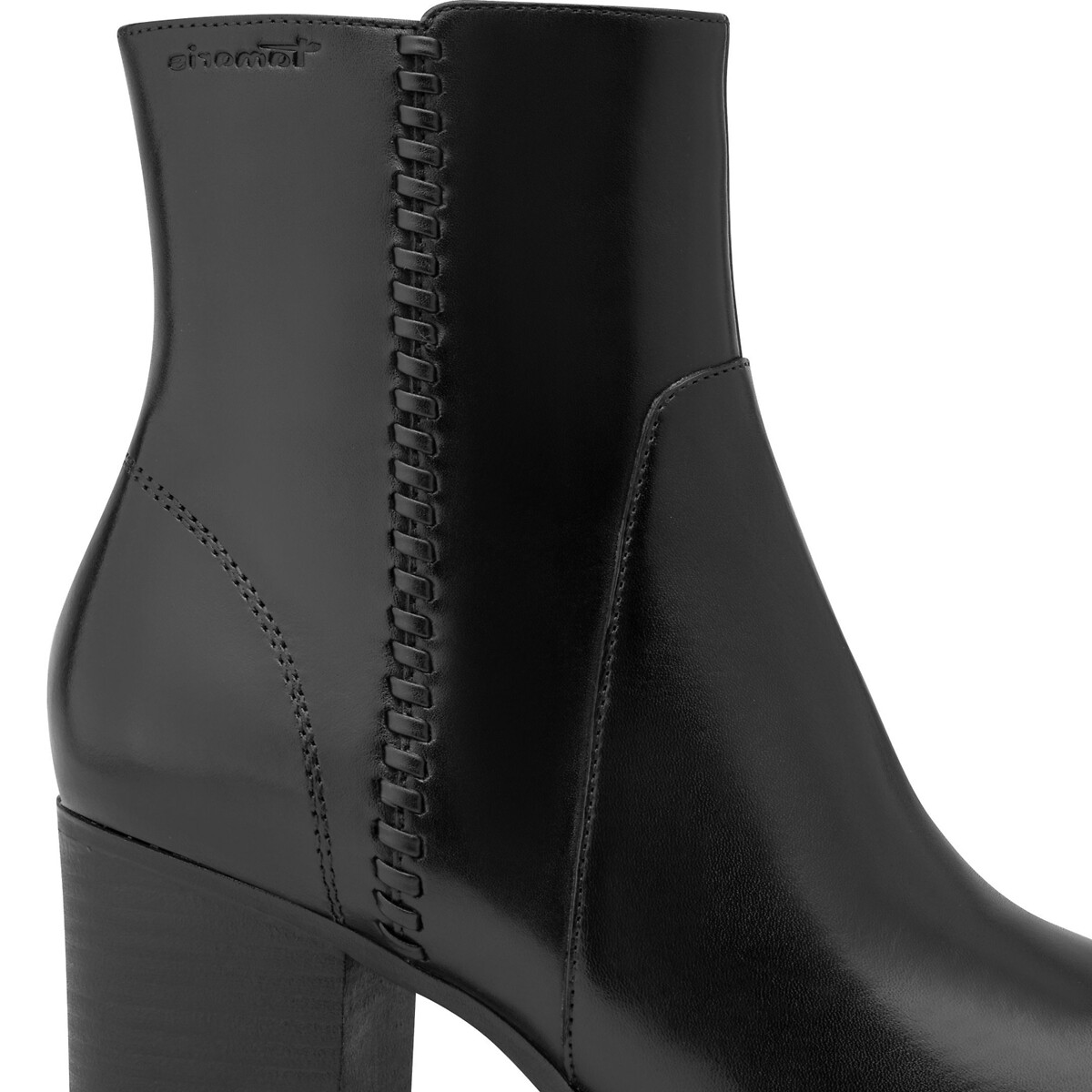 Bottines à talons, en cuir noir, TAMARIS