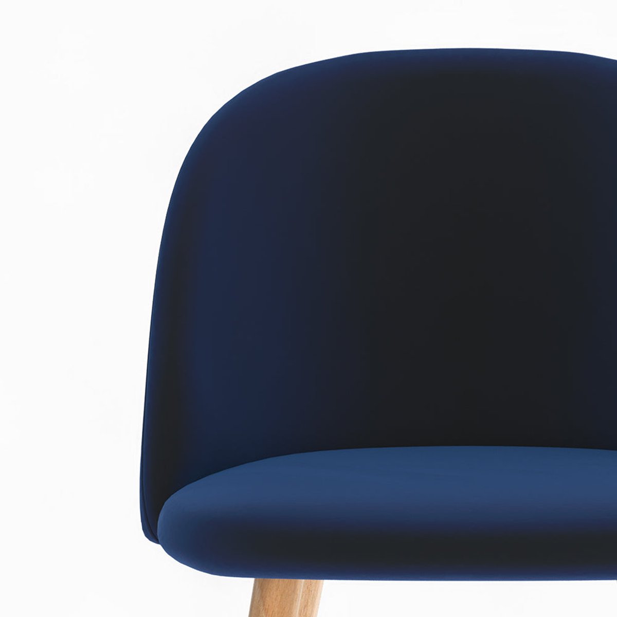 Pack 4 chaises en velours - COZY bleu et bleu foncé, MAISON PAVANE