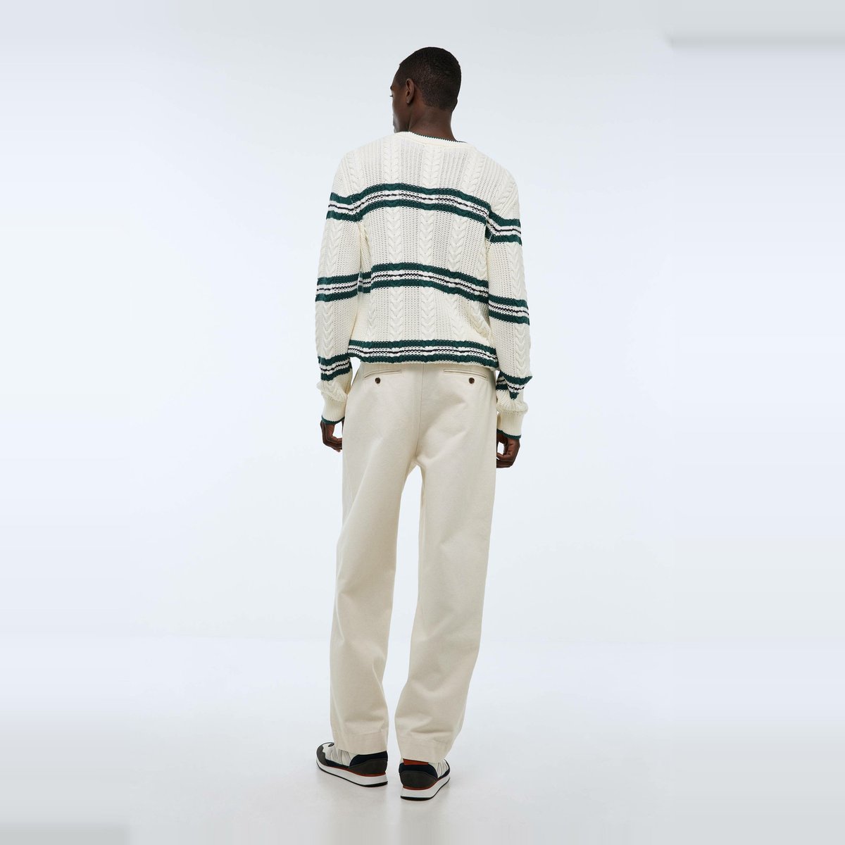 Pantalon en coton ecru, MONOPRIX