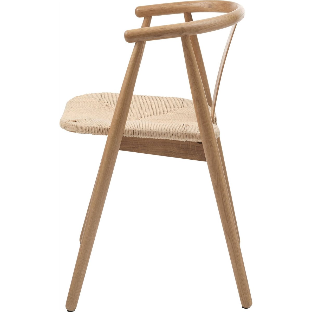 Chaise en bois à assise tressée DABASSO chêne naturel et beige, RECOLLECTION