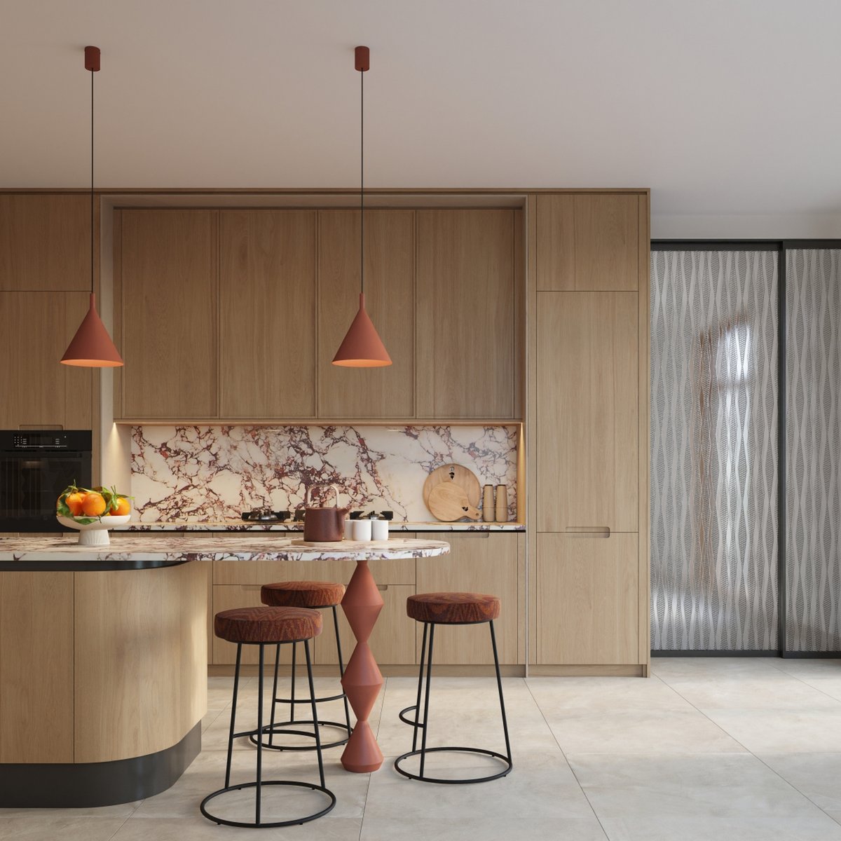 Suspension Acier Ocre Rouge E27 1 NOX ocre rouge, EDEN