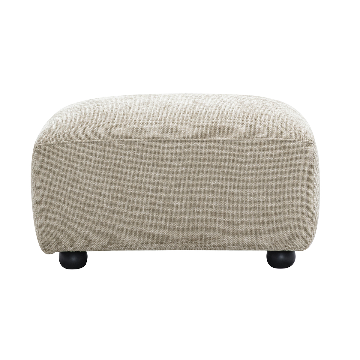 Pouf repose pieds en tissu effet velours texturé beige JOYA beige, MILIBOO