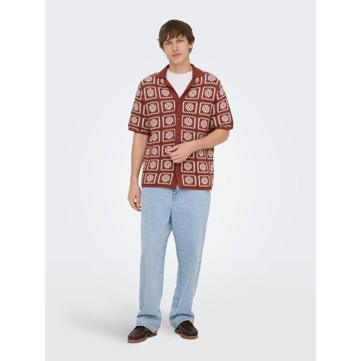 Col Polo En Maille cloud dancer, ONLY & SONS