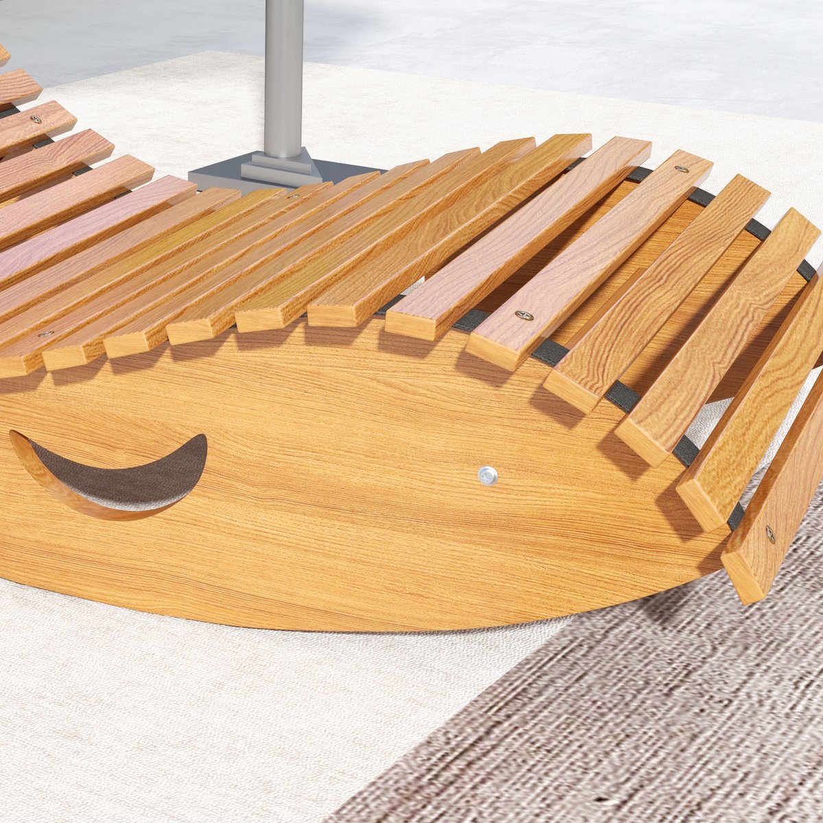 Fauteuil à bascule Bois Bois de teck couleur teck, OUTSUNNY