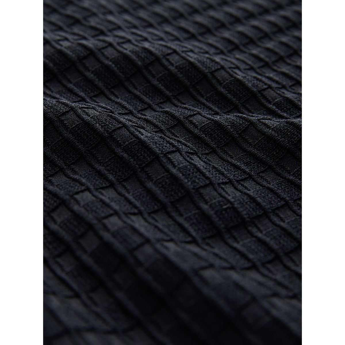 Polo à col zippé en maille gaufrée n. premium noir, NEXT