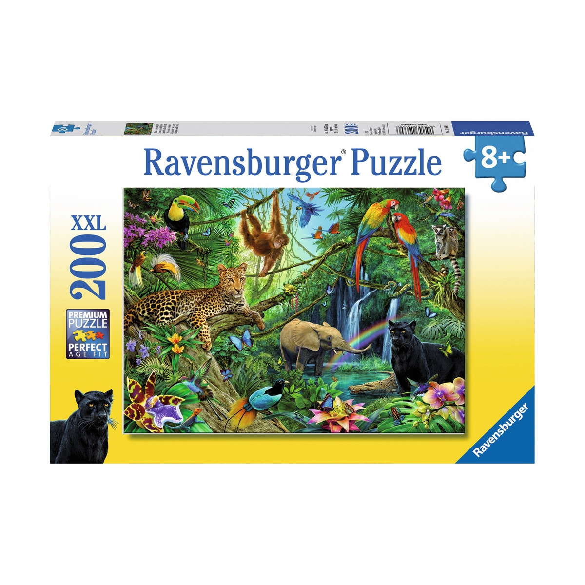 Puzzle 200 p XXL - Animaux de la jungle couleur unique, RAVENSBURGER