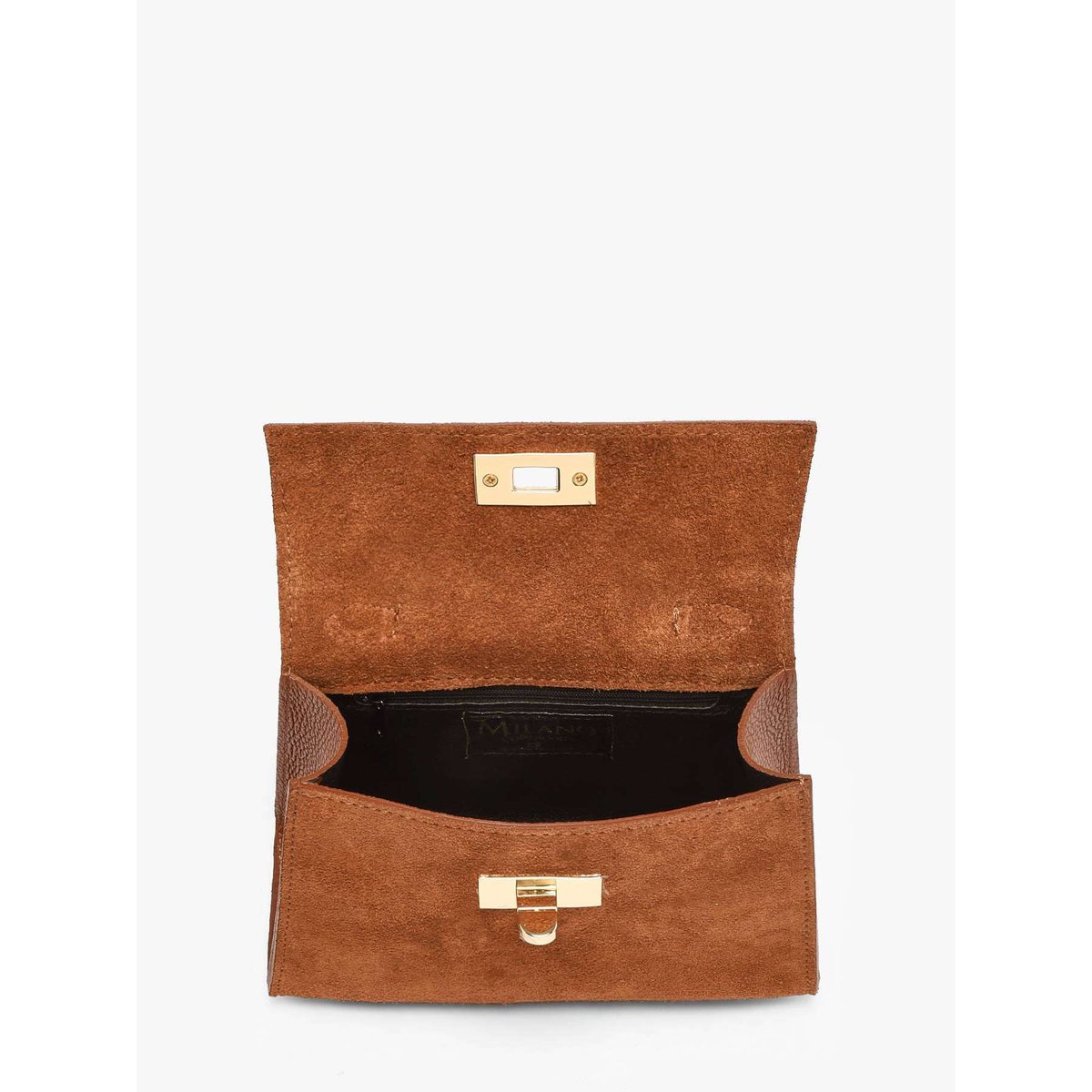 Sac porté épaule Velvet caviar cuir cuoio scuro, MILANO