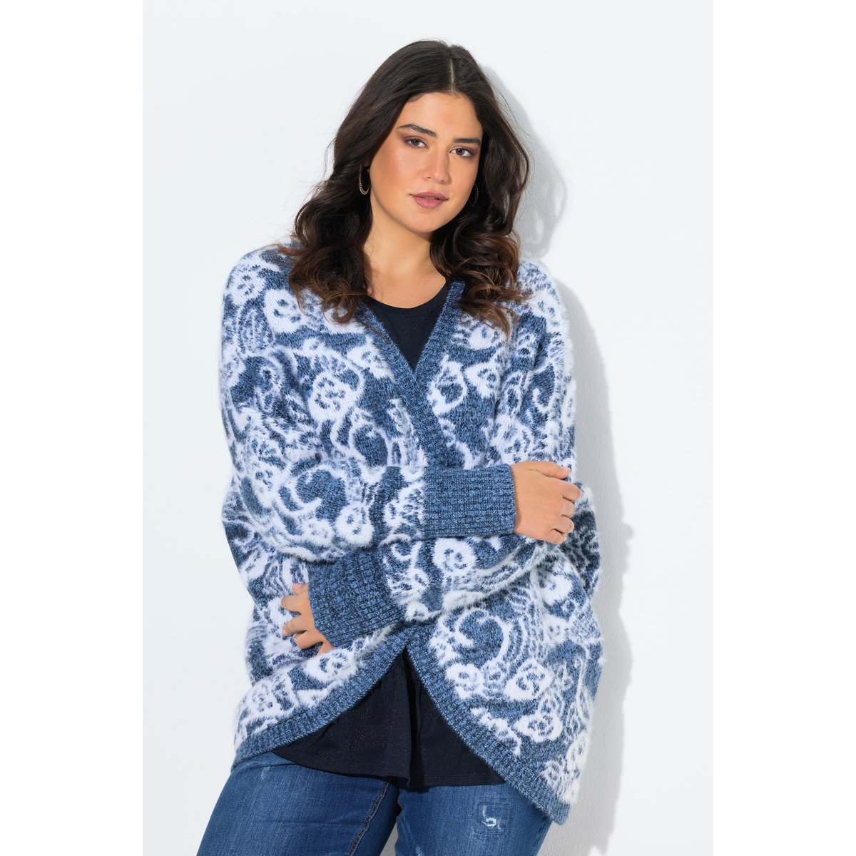 Cardigan coupe Egg-Shape, sans fermeture bleu atlantique, ULLA POPKEN