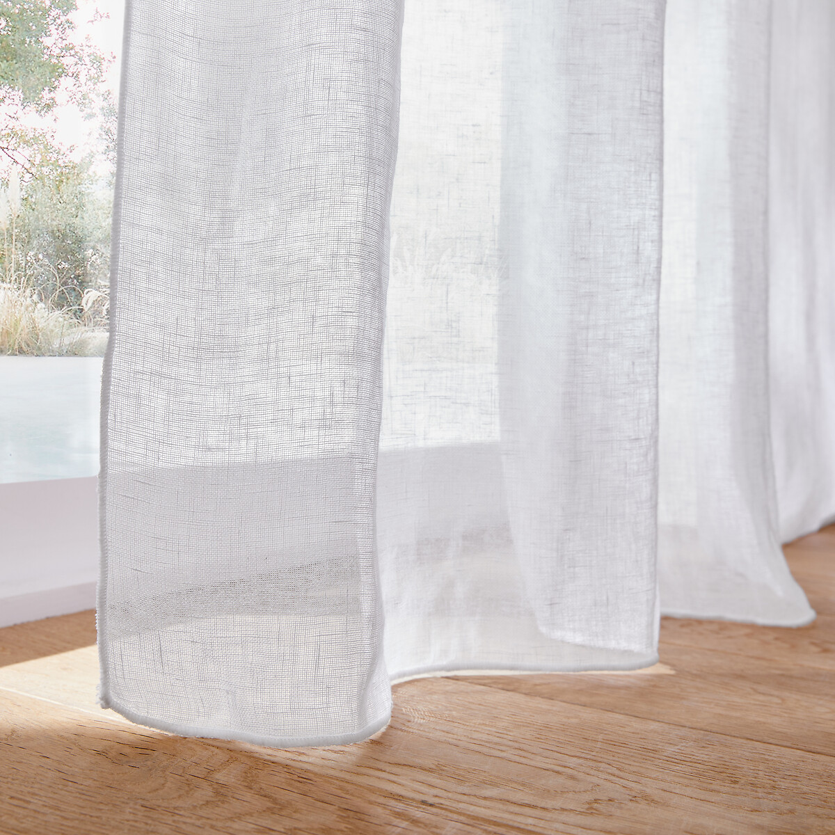 Panel de cortina de lino, Onega blanco, LA REDOUTE INTERIEURS