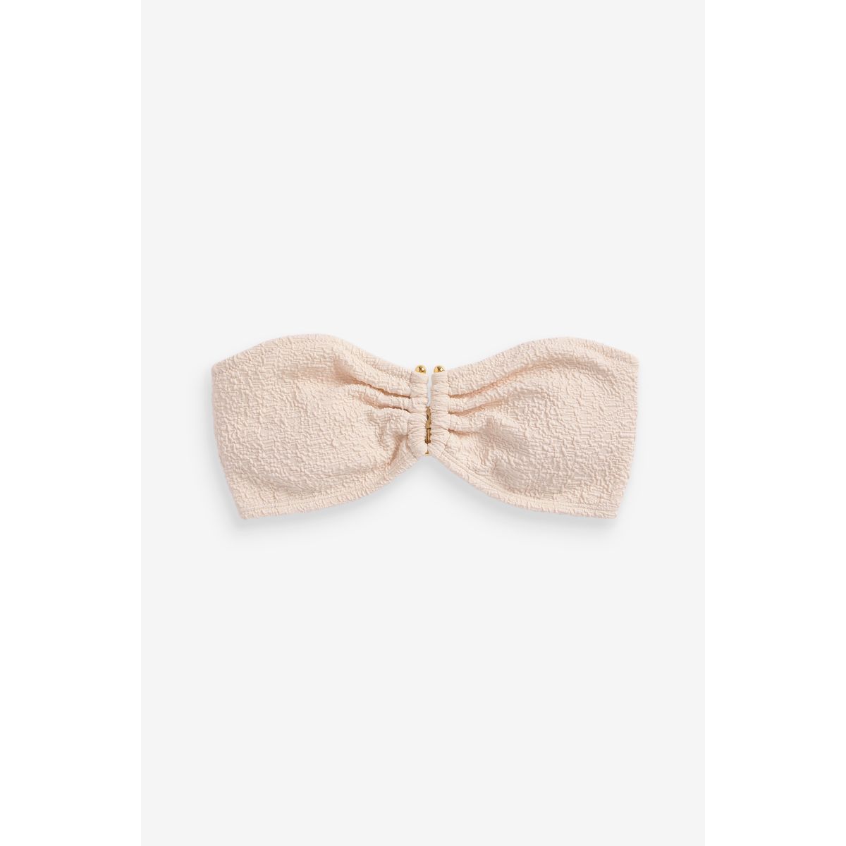 Haut de bikini bandeau à liserés contrastés ecru texturé, NEXT