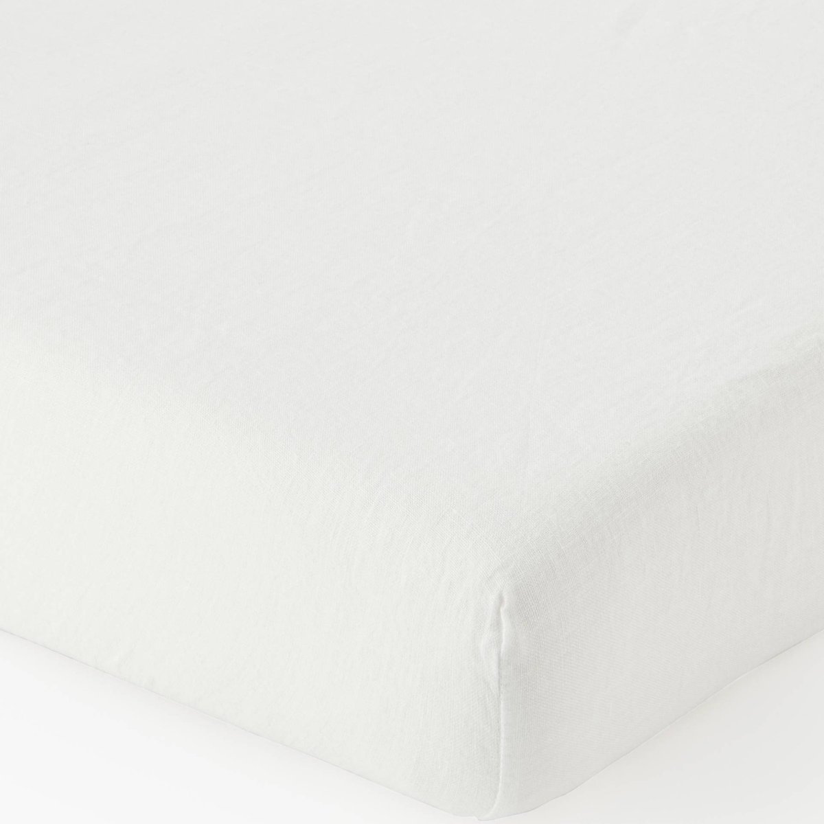 Drap housse, 100% lin, Exclusivité web blanc, MONOPRIX