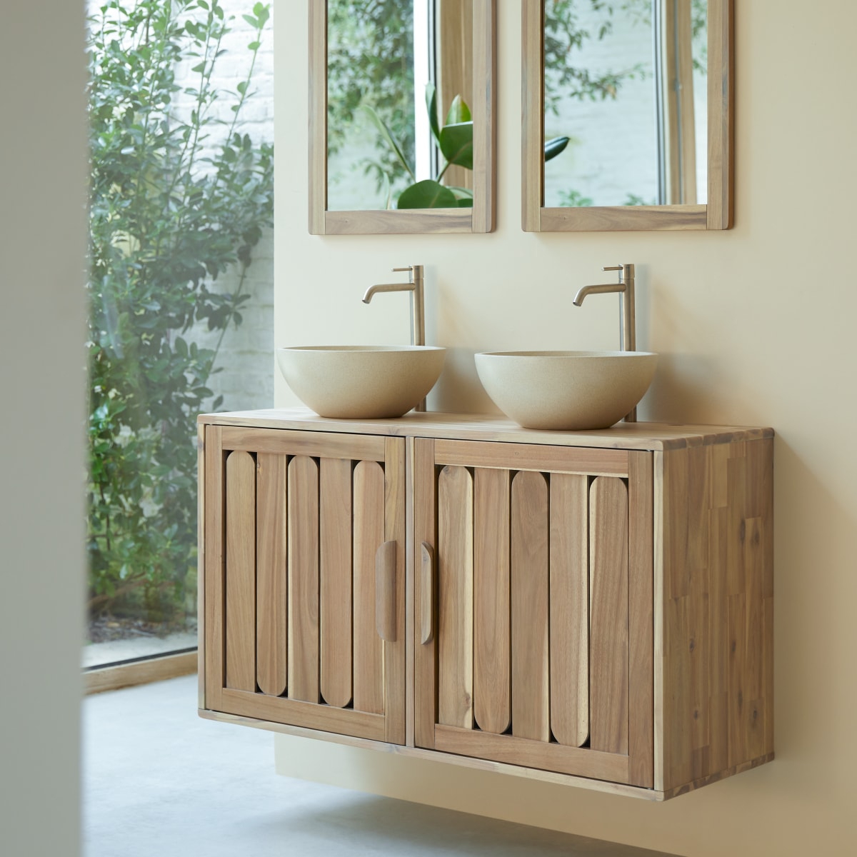 Meuble Salle De Bain en Acacia massif, LILA naturel, TIKAMOON