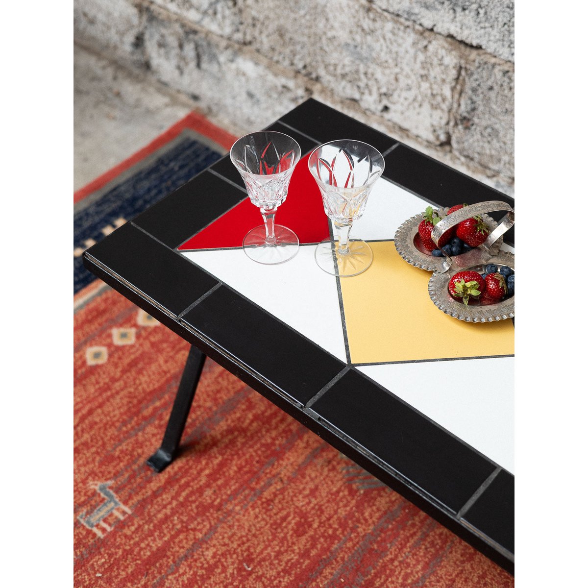Table basse colorée d'extérieur Donna N°1047 - Bon état noir, DEBONGOUT