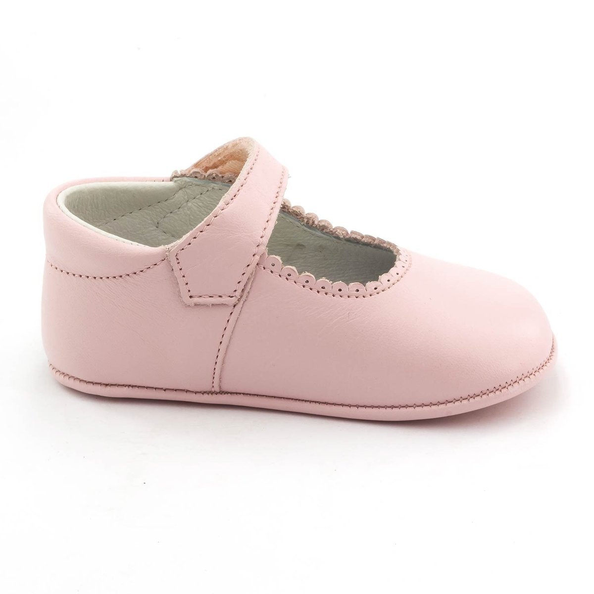 Boni Thérèse - Chaussons bébé fille en cuir souple rose, BONI&SIDONIE