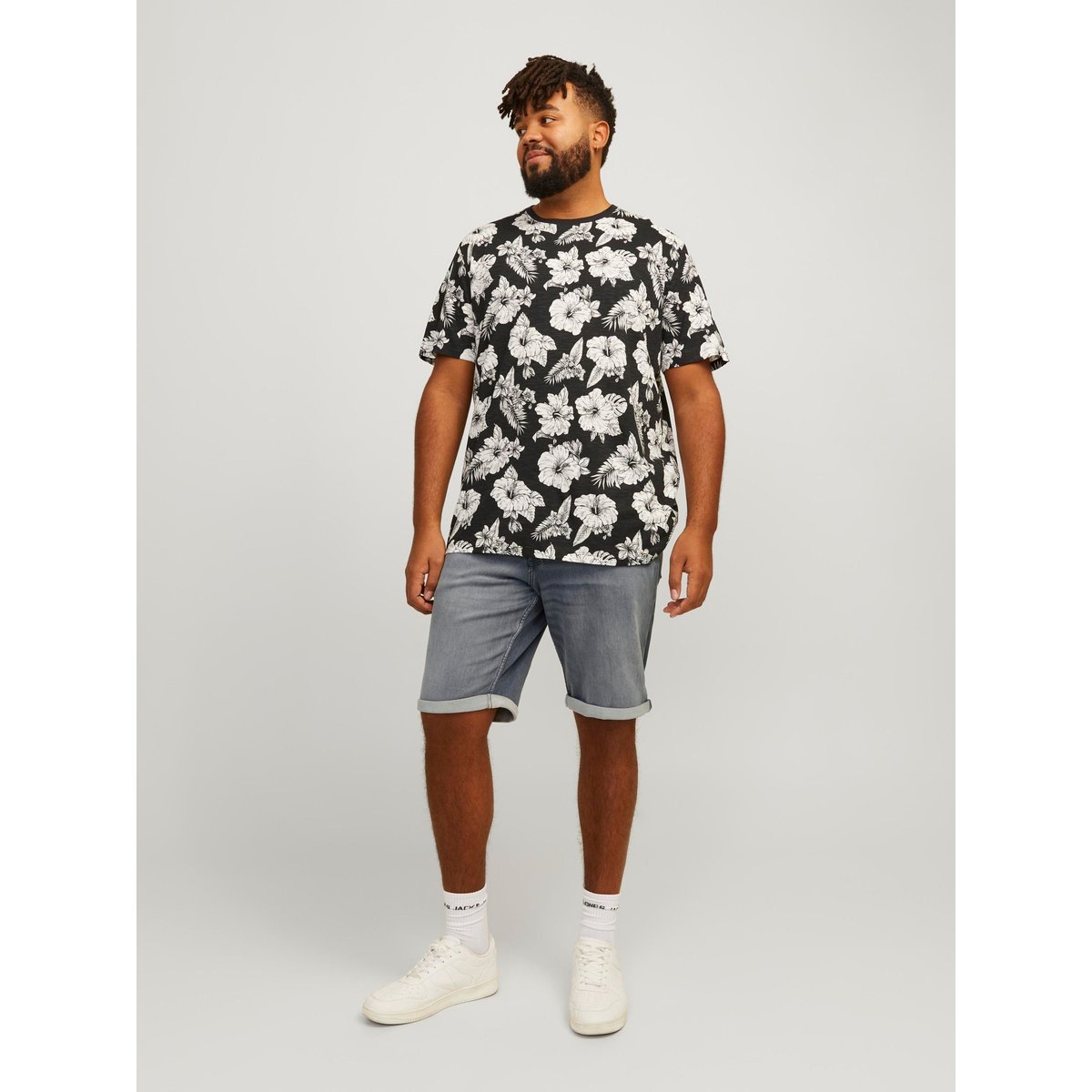 Plus Size Short coupe classique Regular Fit Short coupe classique grey denim, JACK & JONES