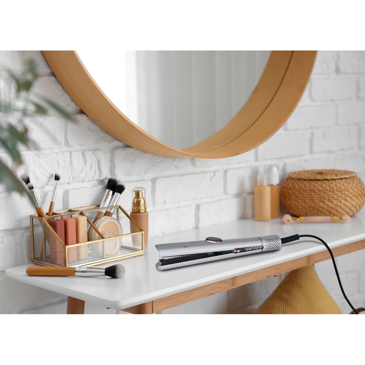 SENYA Lisseur Séchant argenté Wet & Dry 2 en 1 Hair Fusion– Lisseur et Sèche-Cheveux à Air Chaud, Température et Vitesse Ajustables SYWB-HS027S argent, SENYA