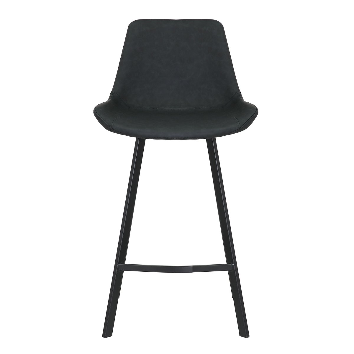 Chaise snack PU noir mat gris foncé, ZAGO